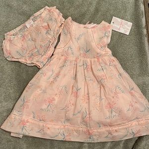 Tommy Bahama Kids baby girl pink floral dress. Size 12 months.